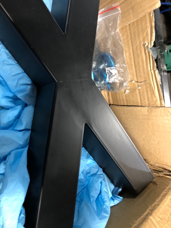 Photo 1 of ALLCOS 16 Inch Bench Legs X-Shape Metal Bench Legs Sturdy Coffee Table Legs, Set of 2, Black 16" X-Shape