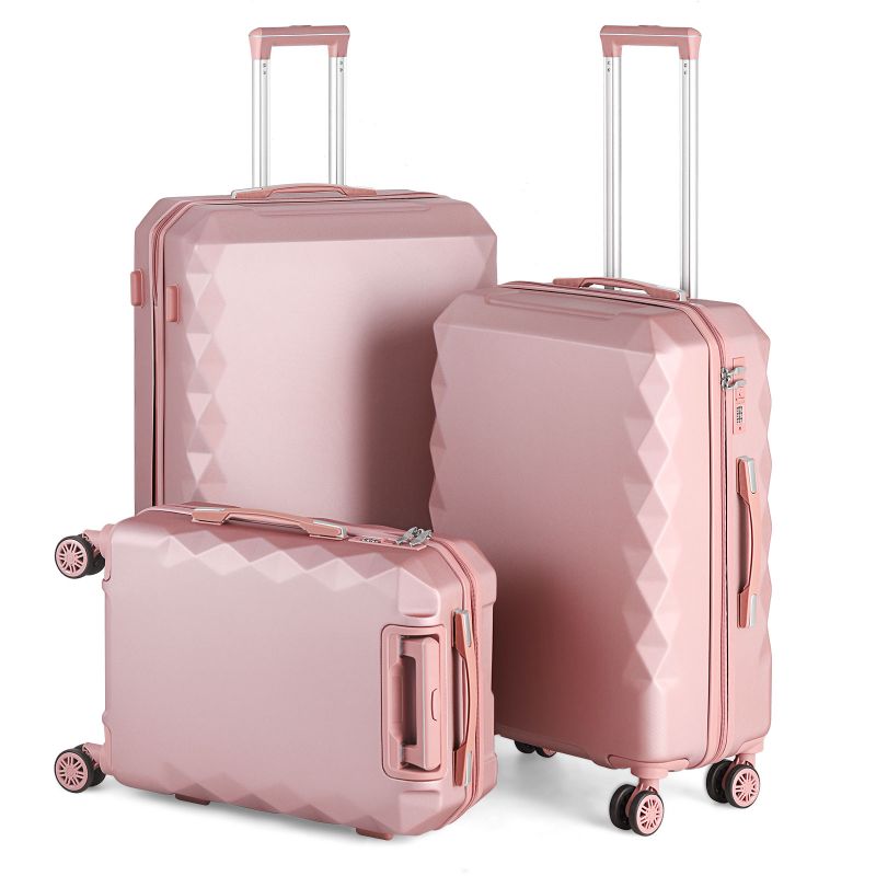 Photo 1 of * used item * good condition * see images * 
3PCS Hardshell Suitcase Set Roller Luggage Travel Set Spinner,Soft Rosegold
