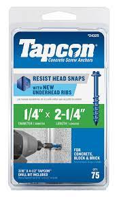 Photo 1 of 1/4 in. x 2-3/4 in. Hex-Washer-Head Concrete Anchors (75-Pack)
