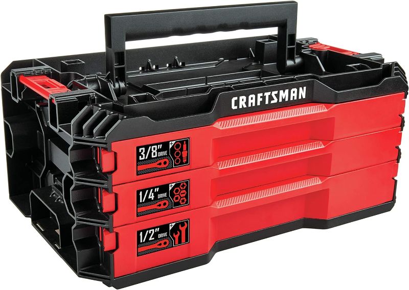 Photo 1 of * box only * all tools are missing *
CRAFTSMAN Mechanics Tools Kit with 3 Drawer Box 