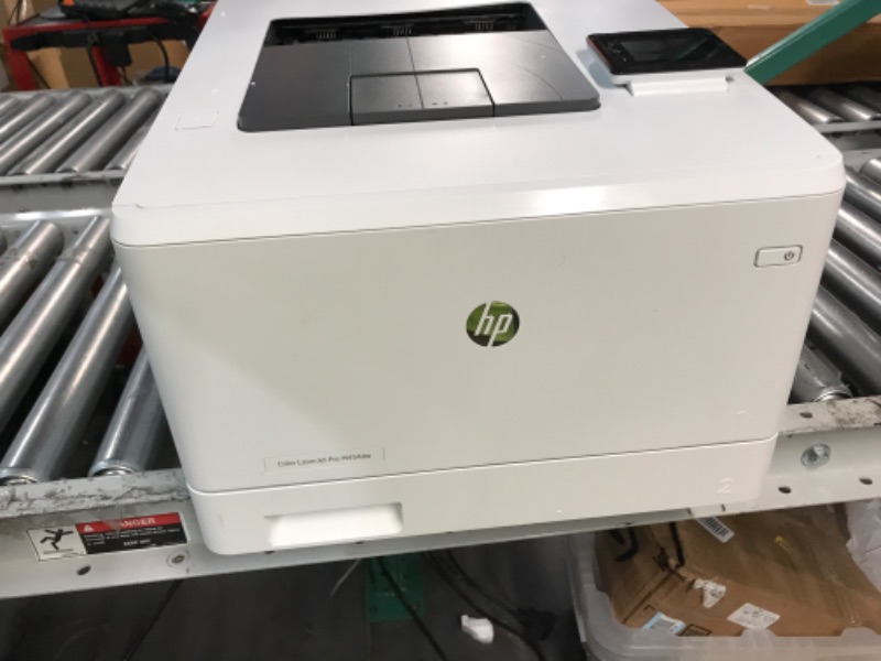 Photo 2 of HP Color LaserJet Pro M454dw Printer (W1Y45A) ,White **POWERS ON** **USED/DIRTY**