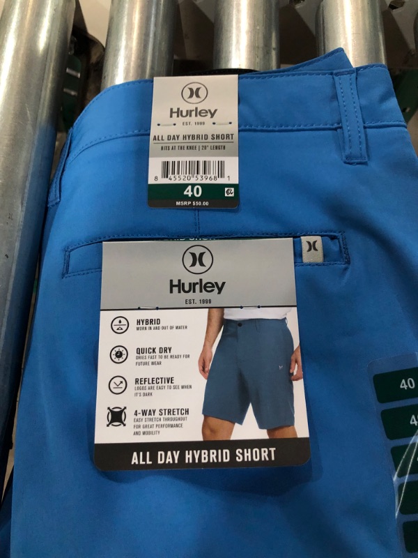 Photo 1 of Hurley Mens All Day Hybrid Shorts Quick Dry 4-Way Stretch Seaview Color Size 40