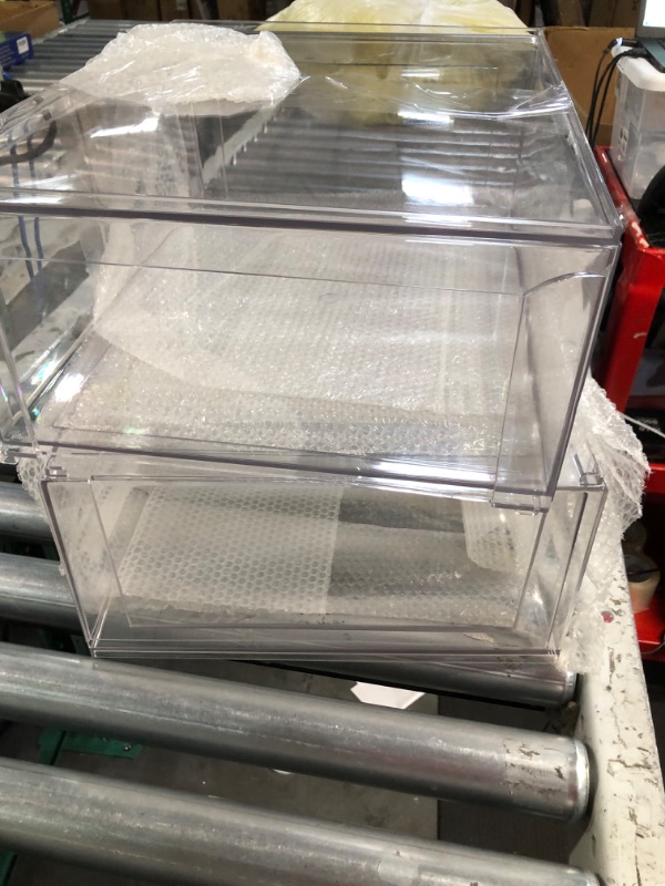 Photo 1 of *SEE NOTES* STACKABLE CLEAR BINS. 2 PCS