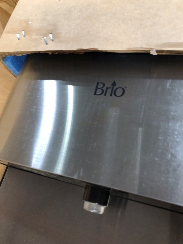 Photo 1 of *SEE NOTES* Brio Moderna Bottom Load Water Cooler Dispenser - Tri-Temp, Adjustable Temperature, Self-Cleaning, Touch Dispense, Child Safety Lock, Holds 3 or 5 Gallon Bottles, Digital Display and LED Light Stainless Steel Moderna
