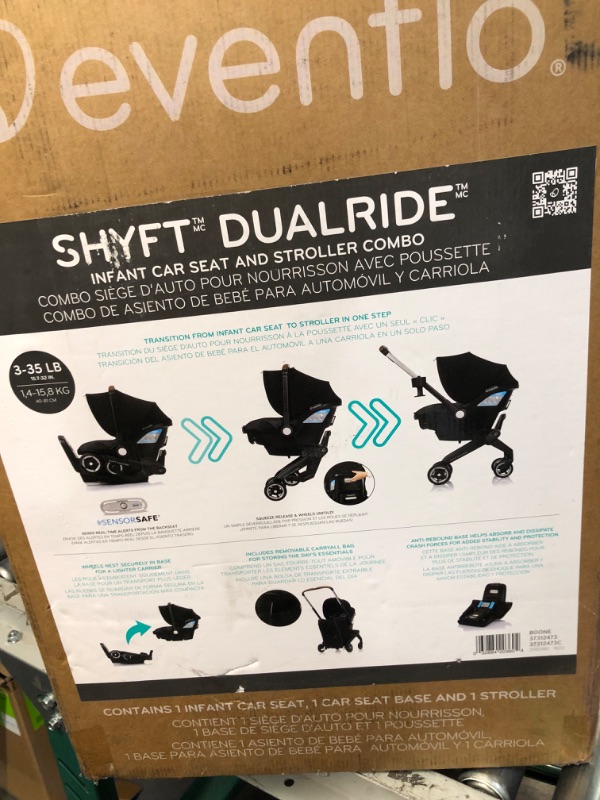 Photo 4 of *SEE NOTES* Shyft DualRide with Carryall Storage Infant Car Seat and Stroller Combo (Boone Gray)