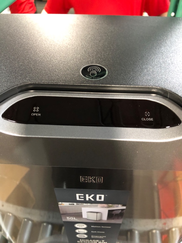 Photo 3 of *SEE NOTES* EKO Mirage-T 50 Liter / 13.2 Gallon Touchless Rectangular Motion Sensor Trash Can, Brushed Stainless Steel Finish