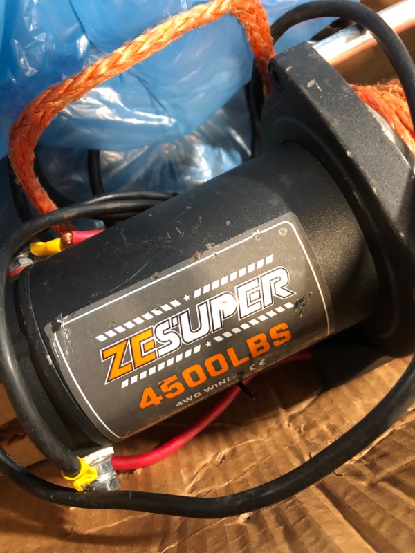Photo 1 of *SEE NOTES* ZESUPER 4500 lb Winch Waterproof IP67 Electric Winch with Wireless Remote Synthetic Winch Rope Hawse Fairlead Handheld Remote ATV UTV Winches 12V Portable Power Winch 4500LBS Synthetic Rope