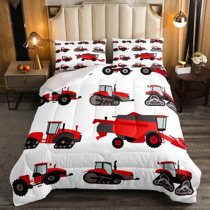 Photo 1 of **SEE NOTES**
Erosebridal Red Tractor Comforter Set Heavy Equipment Truck Bedding Set for Kids Boys Girls Harvester Tractor Duvet Set Twin Size Farm Equipment Quilt