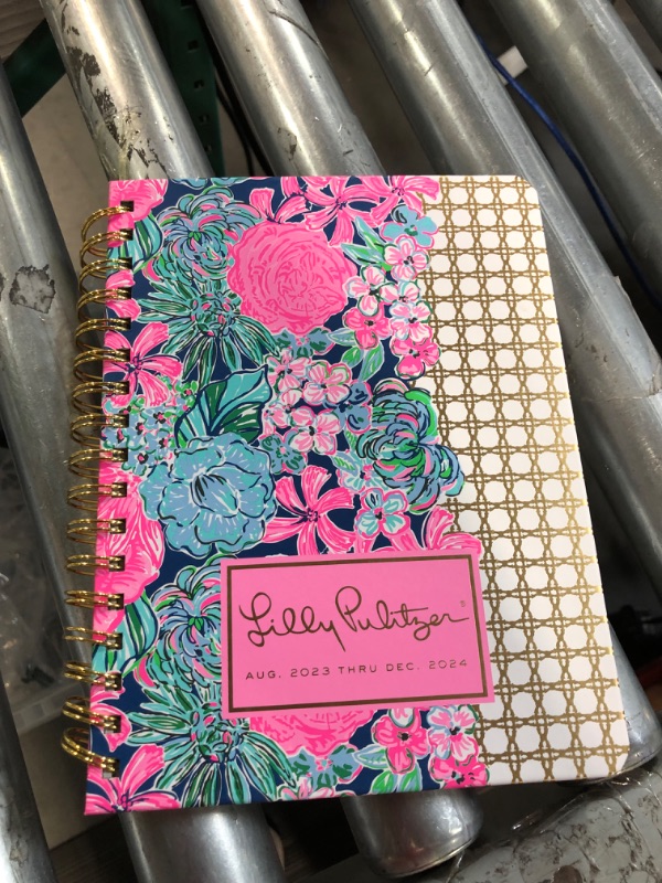 Photo 4 of Lilly Pulitzer Daily Planner 2023-2024, Medium Agenda Dated August 2023 - December 2024, Weekly Planner with Monthly Calendar, Stickers, Pockets, & Spiral Binding, Hardcover Cute Planner, Always Be Blooming