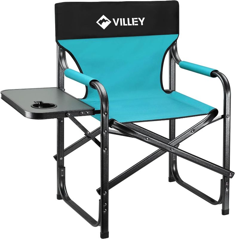 Photo 1 of * used *
VILLEY Heavy Duty Directors Chair, Folding Camping Chairs, Portable Foldable Chair, for Camp Tailgating Lawn Picnic 