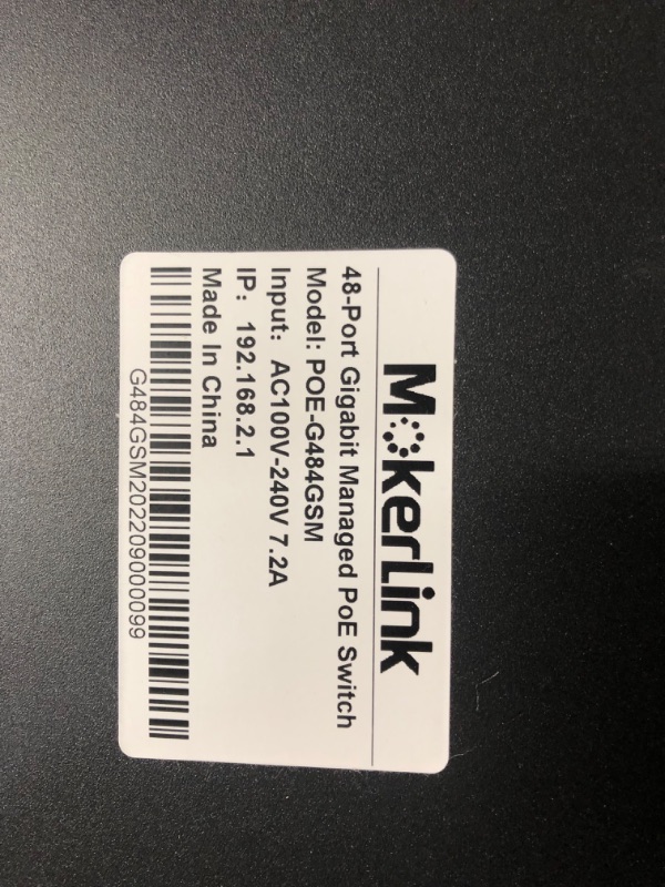 Photo 7 of MokerLink 48 Port PoE Gigabit Managed Switch, 4x1G SFP, IEEE802.3af/at/bt 600W, VLAN/Qos/PoE/Security Web/Cli L2 Managed Rackmount Switch 52G POE Managed