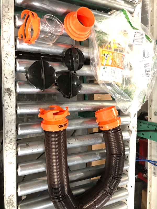 Photo 2 of Camco 20' (39742) RhinoFLEX 20-Foot RV Sewer Hose Kit, Swivel Transparent Elbow with 4-in-1 Dump Station