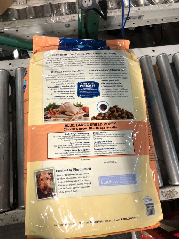 Photo 3 of **EXPIRES 11/21/23**
Blue Buffalo Life Protection Formula Natural Puppy Large Breed Dry Dog Food, Chicken and Brown Rice 30-lb 30 Pound (Pack of 2