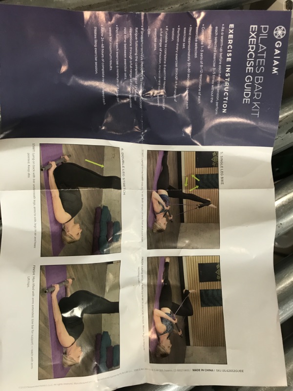 Photo 4 of **SEE NOTES** Gaiam Restore Pilates Bar Reformer Kit - Home Fitness Equipment for Total Body Workout - Includes Bar, Two 30-Inch Resistance Band Cords with Attached Foot Strap Loops - Exercise Guide Included