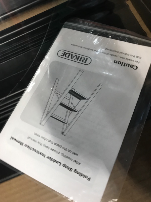 Photo 2 of 2 Step Ladder, RIKADE Folding Step Stool Black 2-step