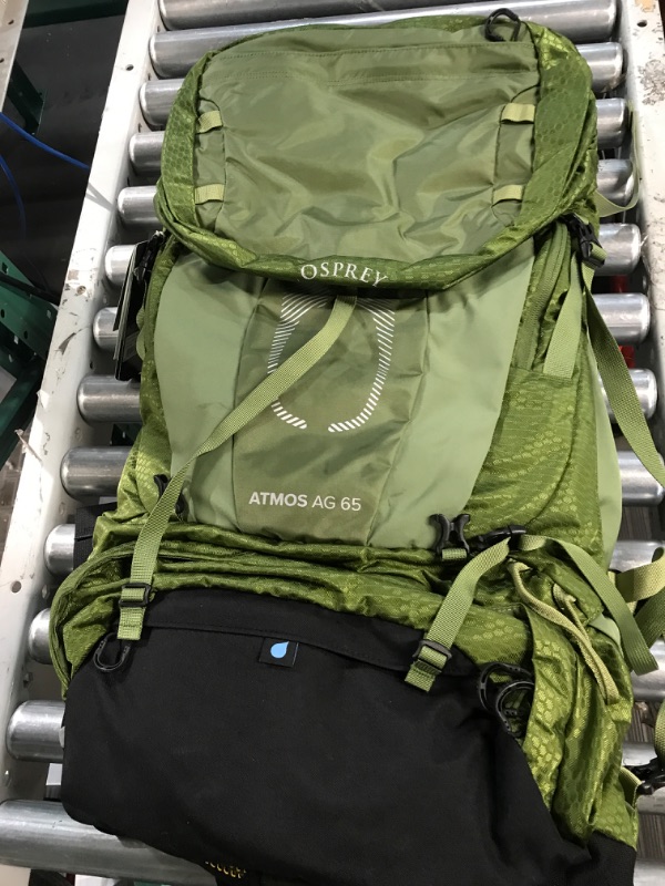 Photo 2 of **SEE NOTES** Osprey Atmos AG 65L Men's Backpacking Backpack, Mythical Green, Small/Medium Small/Medium Mythical Green Backpack