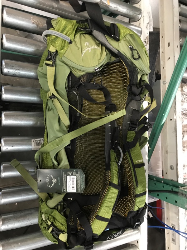 Photo 4 of **SEE NOTES** Osprey Atmos AG 65L Men's Backpacking Backpack, Mythical Green, Small/Medium Small/Medium Mythical Green Backpack