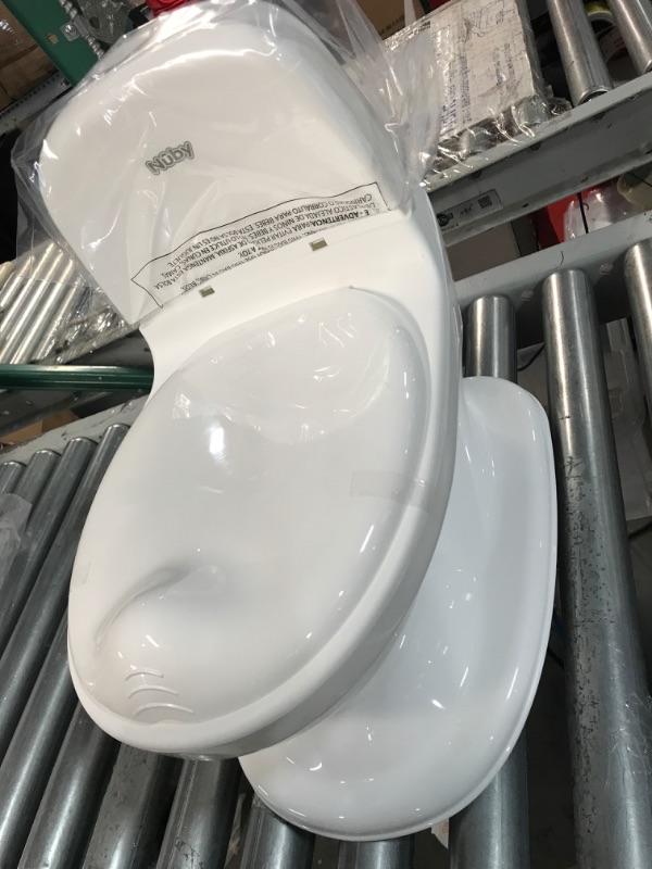 Photo 3 of **USED BUT APPEARS NEW** Nuby My Real Potty Training Toilet with Life-Like Flush Button & Sound for Toddlers & Kids, White 1st Stage White