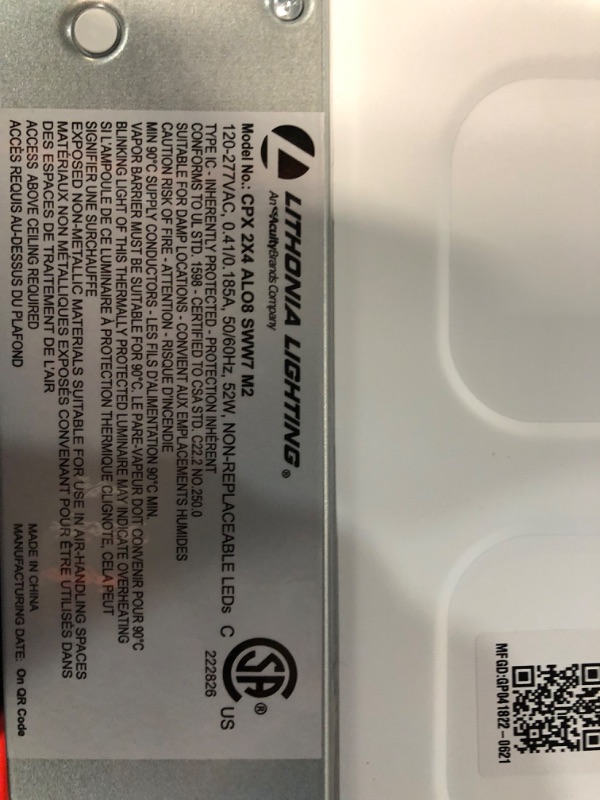 Photo 5 of **SEE NOTES** Lithonia Lighting CPX 2X4 ALO8 SWW7 M2 2 ft. x 4 ft. CPX LED Panel 3800-6200 lumens Adjustable Light Output 35/40/50K Switchable White Switchable Lumens 2 ft. x 4 ft. 3500K | 4000K | 5000K