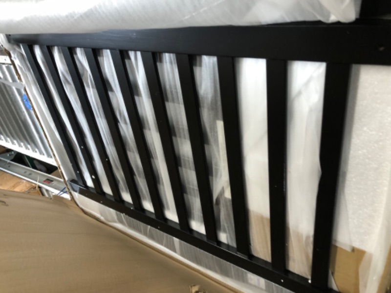 Photo 3 of Dream On Me Aden 4-in-1 Convertible Mini Crib In Black, Greenguard Gold Certified, Non-Toxic Finish, New Zealand Pinewood, With 3 Mattress Height Settings Black Mini Crib