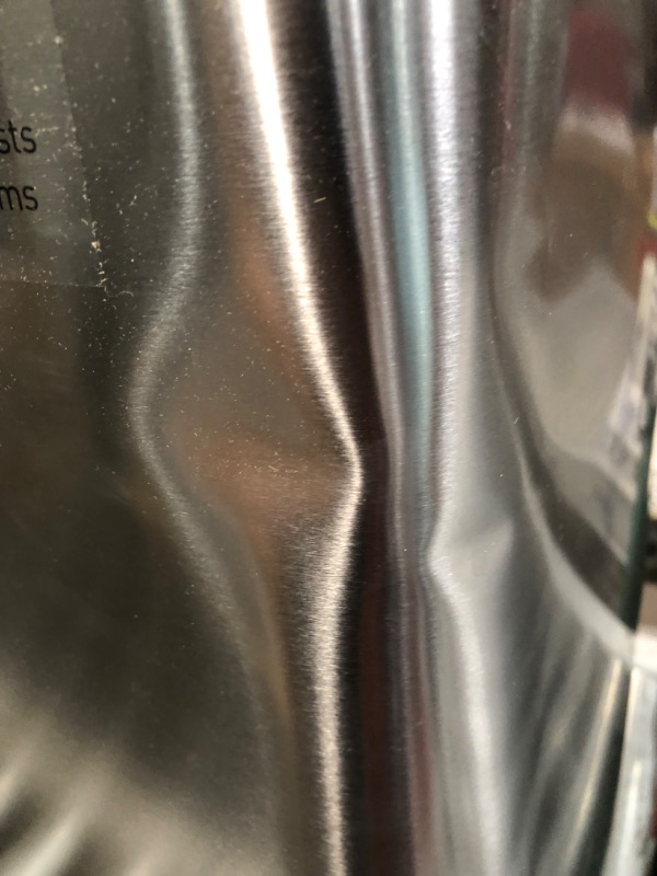 Photo 3 of **DENTED, SEE PHOTOS** simplehuman 45 Liter / 12 Gallon Rectangular Hands-Free Kitchen Step Trash Can with Soft-Close Lid, Brushed Stainless Steel Brushed Stainless Steel 45 Liter Trash Can