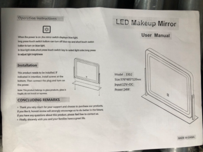 Photo 4 of * used * good condition * see images * 
FENNIO Makeup Mirror with Lights - 18" H X 22" W Large 3-Color Dimmable LED