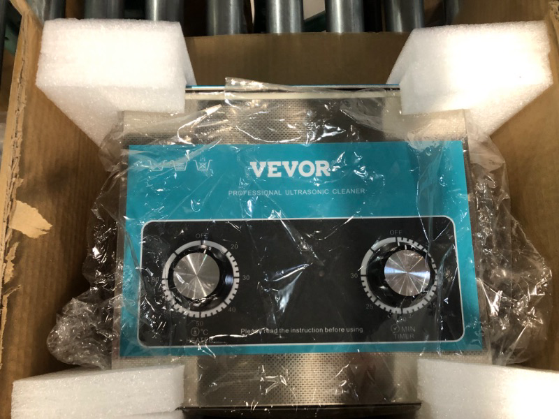 Photo 2 of **DENTED. NOW POWER CORD** VEVOR Ultrasonic Vinyl Record Cleaner 6L 40kHz 