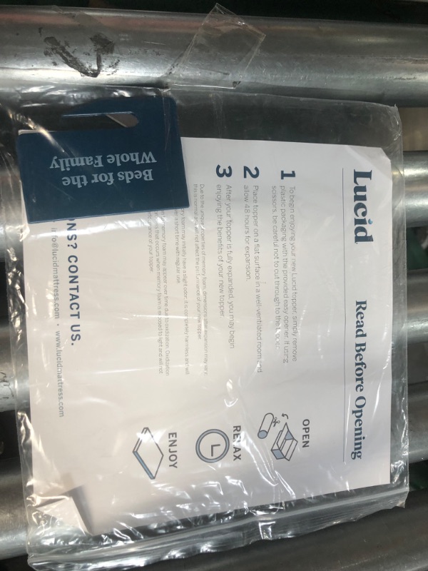 Photo 1 of **USED BUT APPEARS NEW** Lucid 2 Inch Mattress Topper Queen – Memory Foam Mattress Topper Queen – 5 Zone Gel Infusion – CertiPur Certified Foam – Dorm Room Essentials Gel Queen 2 Inch Topper Only