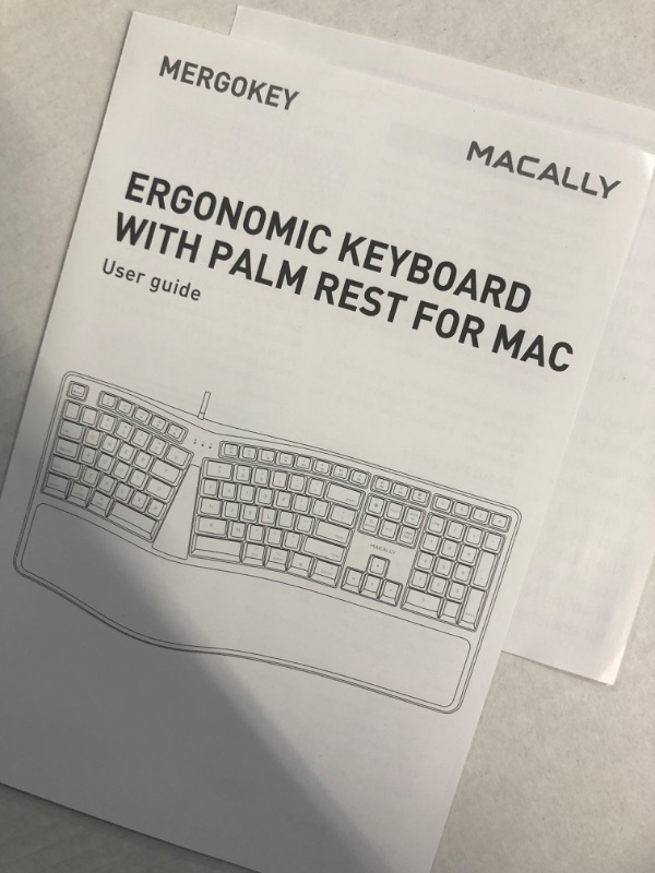 Photo 4 of **USED BUT APPEARS NEW** Macally Ergonomic Mac Wired Keyboard with Wrist Rest - Natural and Comfortable Ergonomic Keyboard Mac, Compatible Apple Keyboard with Numeric Keypad - Ergo Split Keyboard for Mac MacBook Pro/Air iMac