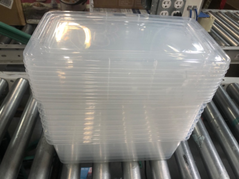 Photo 1 of **SEE NOTES** (10x) IRIS USA 5.9 Qt. Plastic Storage Container Bin with Latching Lid, Stackable Nestable Shoe Box Tote Shoebox Closet Organization School Art Supplies - Clear 5.9 Qt. 