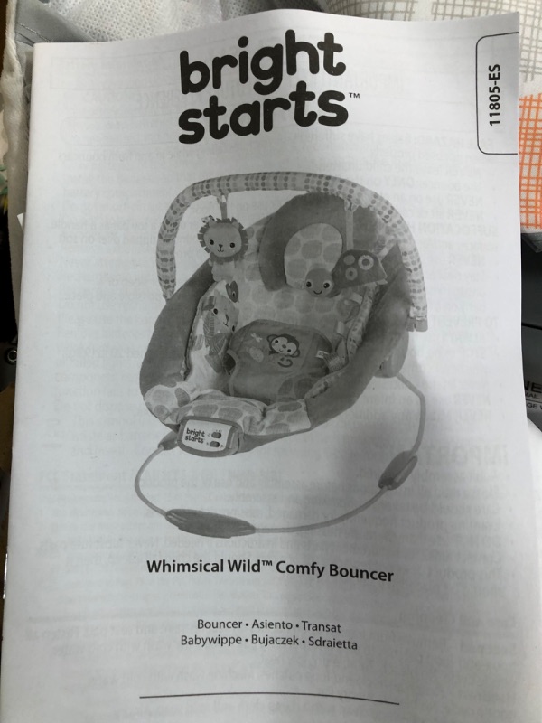 Photo 1 of Bright Starts Whimsical Wild Comfy Baby Bouncer Seat with Soothing Vibration and Music