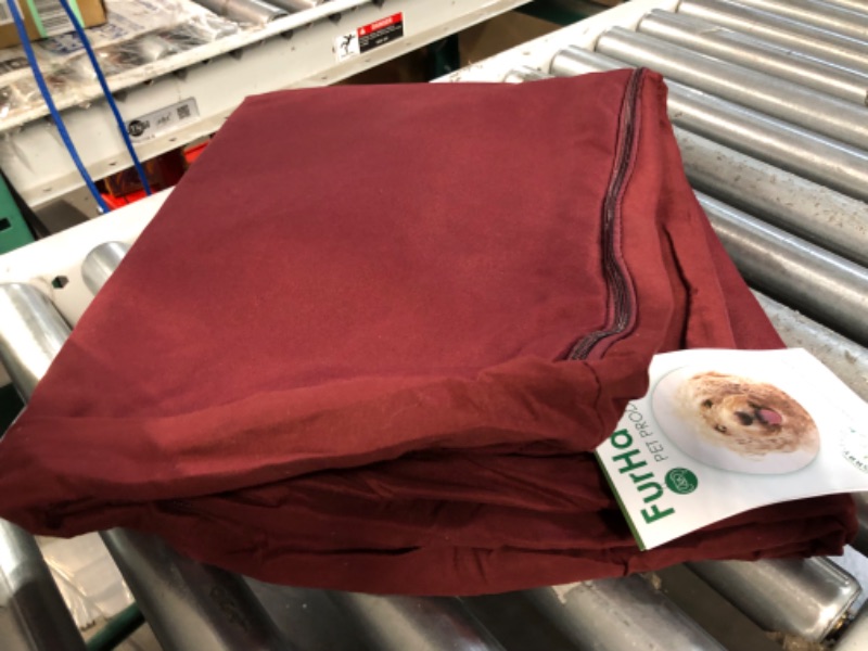 Photo 3 of **USED BUT APPEARS NEW** Furhaven XL Orthopedic Dog Bed Quilted Sofa-Style w/ Removable Washable Cover - Wine Red, Jumbo (X-Large) Quilted Wine Red Jumbo Orthopedic Foam