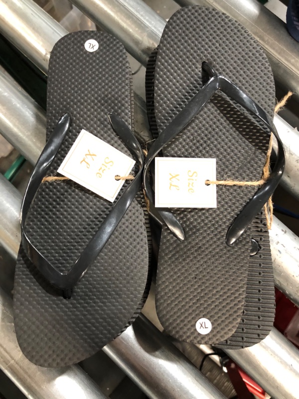 Photo 1 of (2x) Pair XL Flip Flops - Black