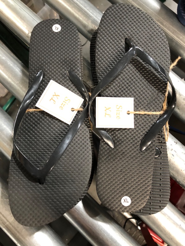 Photo 2 of (2x) Pair XL Flip Flops - Black