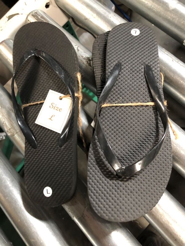 Photo 3 of (2x) Pair L Flip Flops - Black