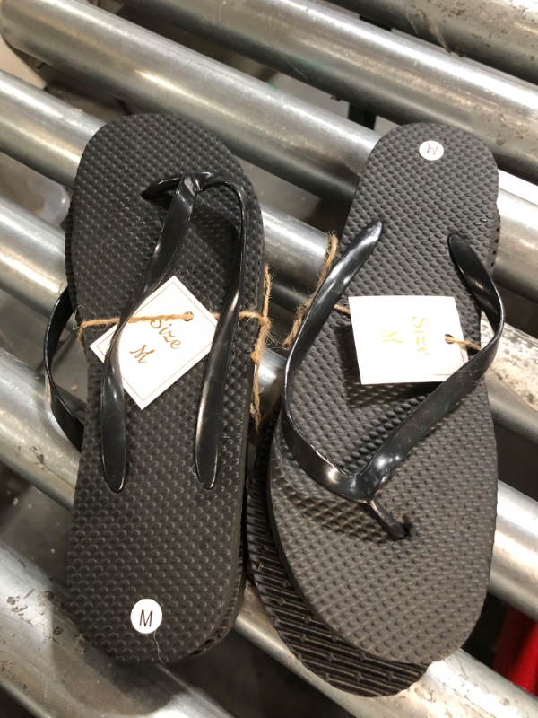 Photo 3 of (2x) Pair M Flip Flops - Black