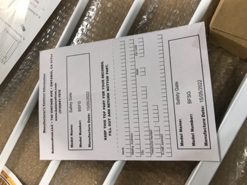 Photo 2 of *USED*
BalanceFrom Easy Walk-Thru Safety Gate with Auto-Close/Hold-Open Features, 30-inch Tall, No Caps Fits 29.1 - 33.8" Wide