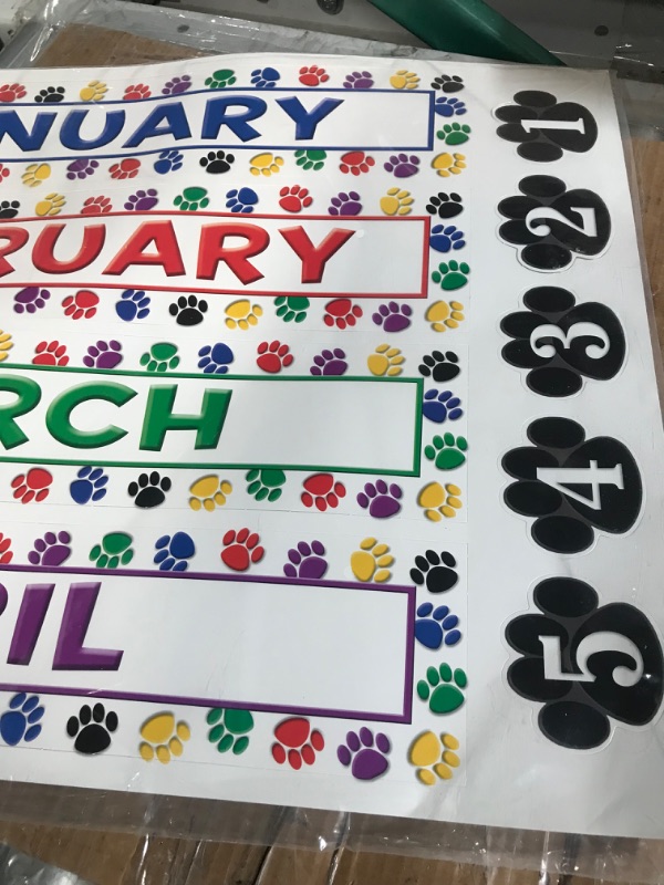 Photo 3 of Teacher Created Resources Colorful Paw Prints Calendar Set