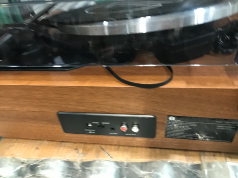 Photo 6 of *USED* *MINOR DAMAGE*
1 by ONE High Fidelity Belt Drive Turntable with Built-in Speakers, Vinyl Record Player with Magnetic Cartridge, Bluetooth Playback and Aux-in Functionality