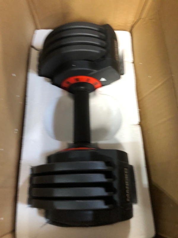 Photo 2 of 44 lbs Dumbbell, Adjustable Dumbbell with Safe Lock & Base, Fitness Dumbbell for Body Workout, Black & Red/ ONE DUMBBELL ONLY 
