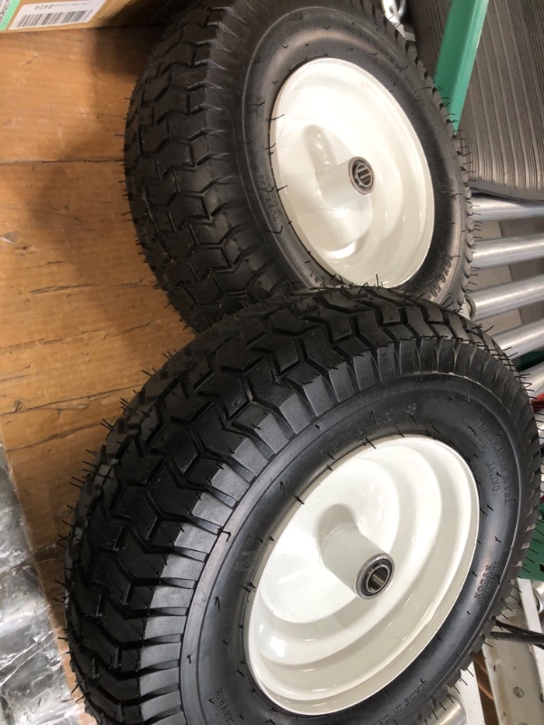 Photo 8 of (2-Pack) 16x6.50-8 Tubeless Tires on Rim - Universal Fit Riding Mower and Yard Tractor Wheels (see details)