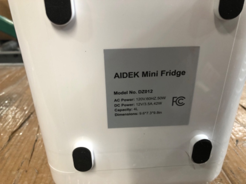 Photo 2 of *NON-FUNCTIONAL*
Aidek Cosmetic Mini Fridge for Skin Care/Makeup, 4L Portable AC/DC12v Car Cooler for Desktop and Travel (Frost White)