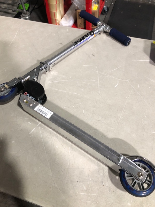 Photo 3 of * damaged * sold for parts * repair 
Razor A Kick Scooter for Kids – Foldable,Lightweight, Adjustable Height Handlebars, for Riders 5 Years and up, and up to 143 lbs Blue