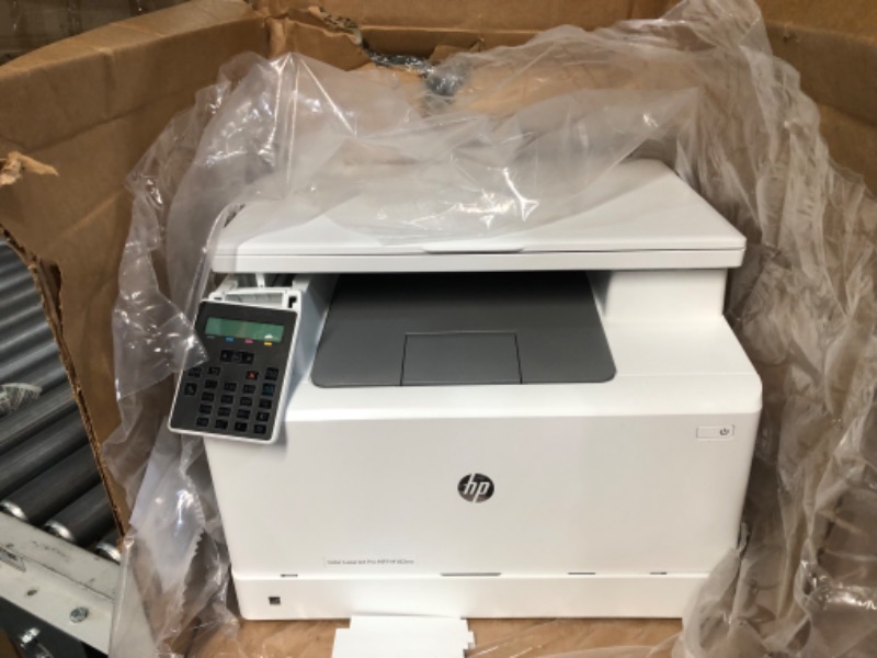 Photo 2 of *used* see notes**HP Color LaserJet Pro M182nw Wireless All-in-One Laser Printer, Remote Mobile Print, Scan & Copy, Works with Alexa (7KW55A), White