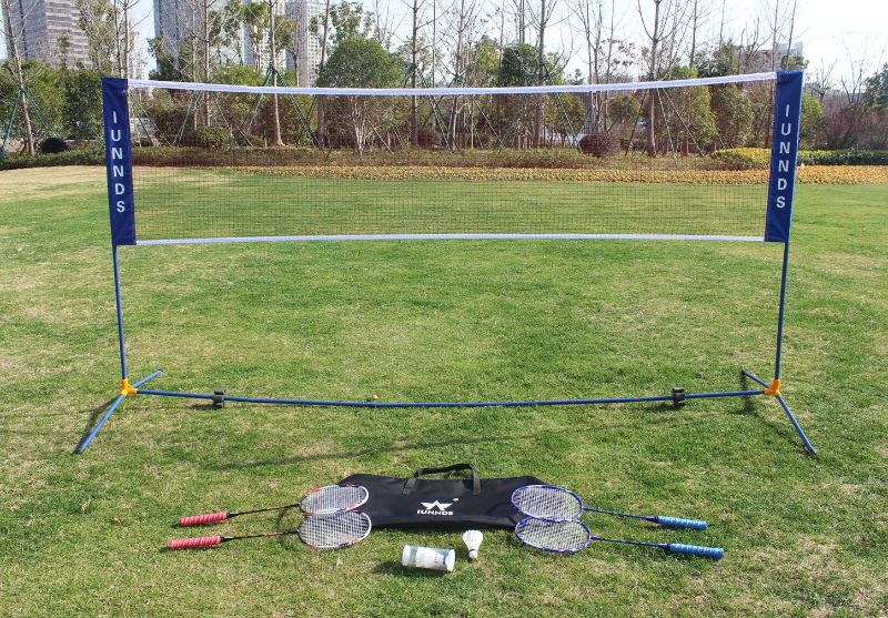 Photo 1 of ***RACKETS MISSING - OTHER PARTS LIKELY MISSING AS WELL***
IUNNDS KLB Sport Height Adjustable Portable Volleyball Badminton Tennis Net Set with Stand/Frame for Adults and Kids 14ft
