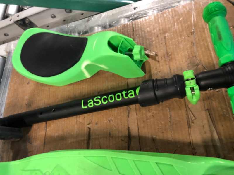Photo 1 of *used*
LaScoota Kids Kick Scooter with Light Up Wheels, Age 2 to 12 Year Old (Green)