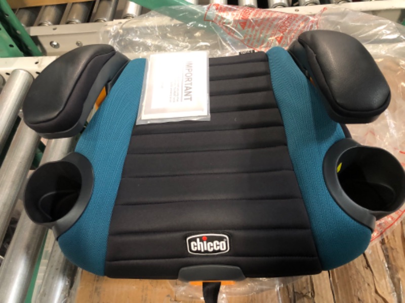 Photo 2 of Chicco GoFit Plus Backless Booster Car Seat with Quick-Release Latch,  Booster Seat for Children 40-110 lbs. | Stream/Blue 