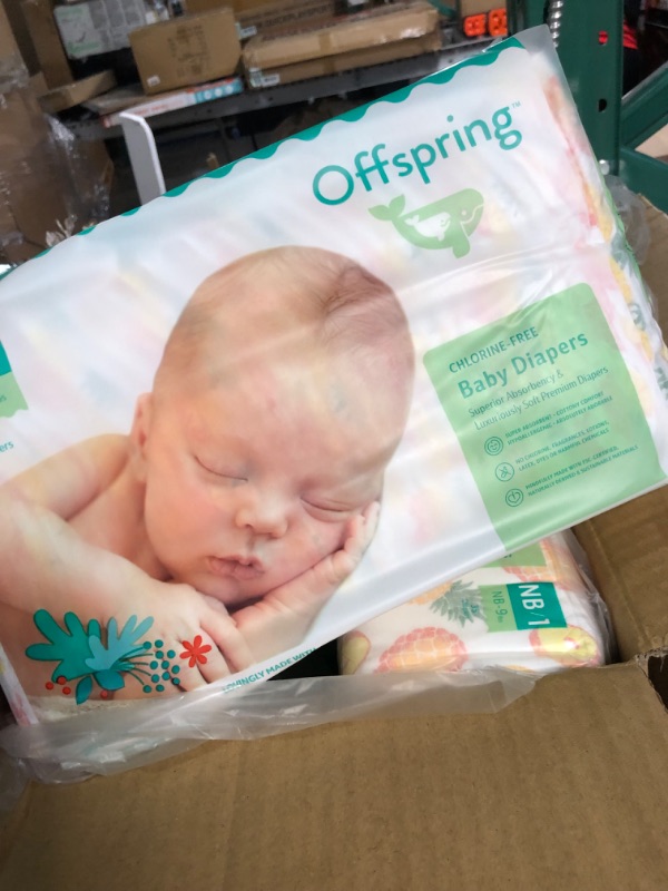 Photo 1 of Offspring Disposable Diapers, Earth Friendly, Premium Ultra Soft, Double Leak Guard Protection (Pinehappy, 1-9 lbs (140 Count)) Pinehappy 135 Count (Pack of 1)
