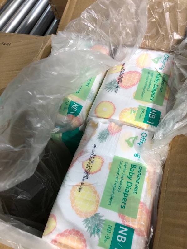 Photo 1 of Offspring Disposable Diapers, Earth Friendly, Premium Ultra Soft, Double Leak Guard Protection (Pinehappy, 1-9 lbs (140 Count)) Pinehappy 135 Count (Pack of 1)