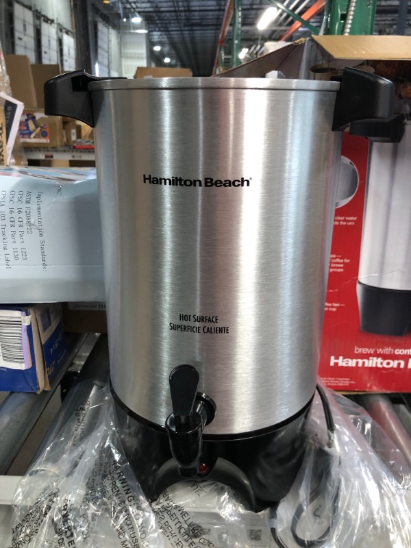 Photo 3 of ***LID MISSING - DOESN'T POWER ON WHEN PLUGGED IN***
Hamilton Beach 45 Cup Coffee Urn and Hot Beverage Dispenser, Silver 45 Cup Silver
